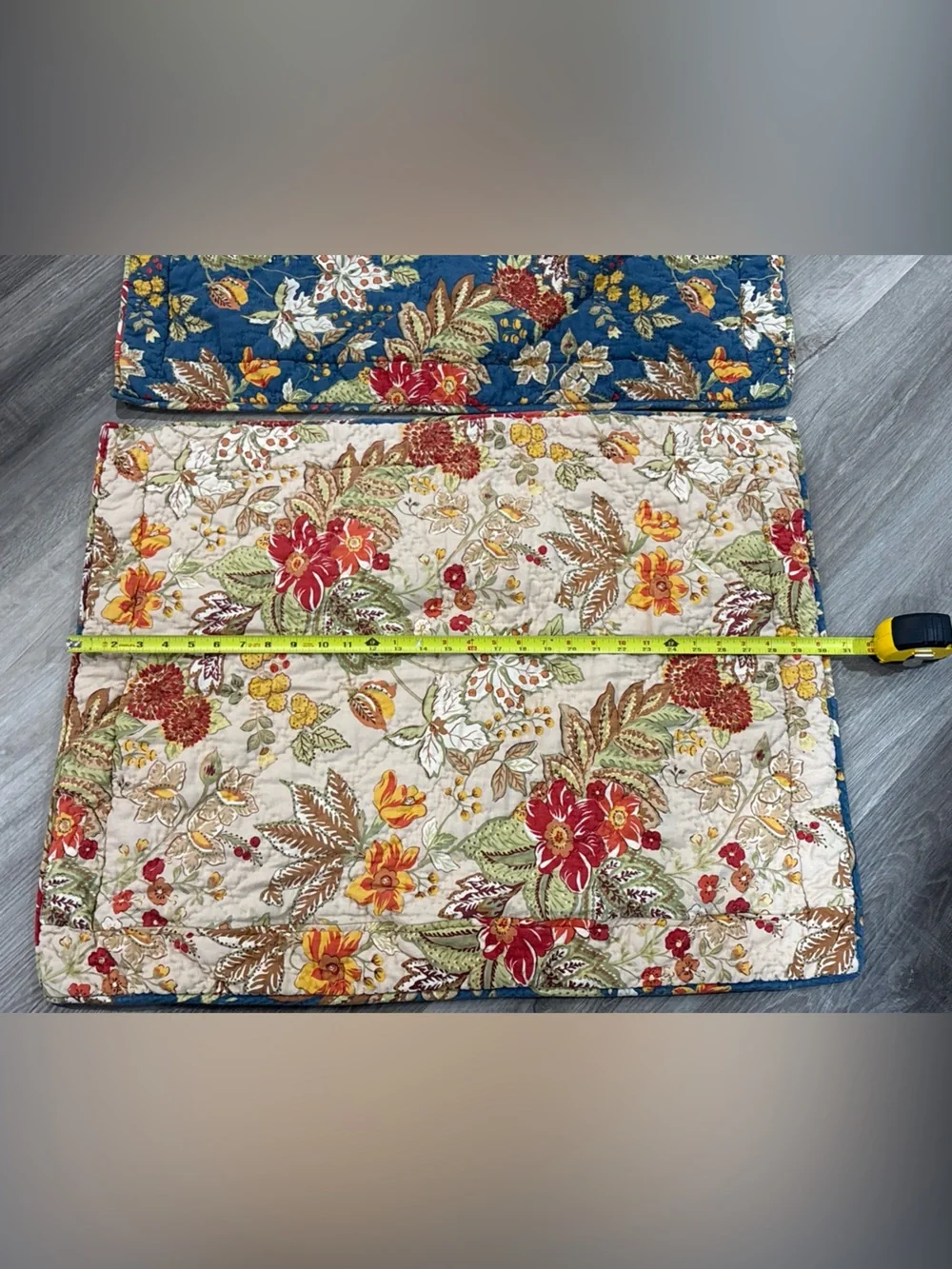 POTTERY BARN Quilted Pillow Shams Cotton Reversible Set Of 2 Standard Sz Floral